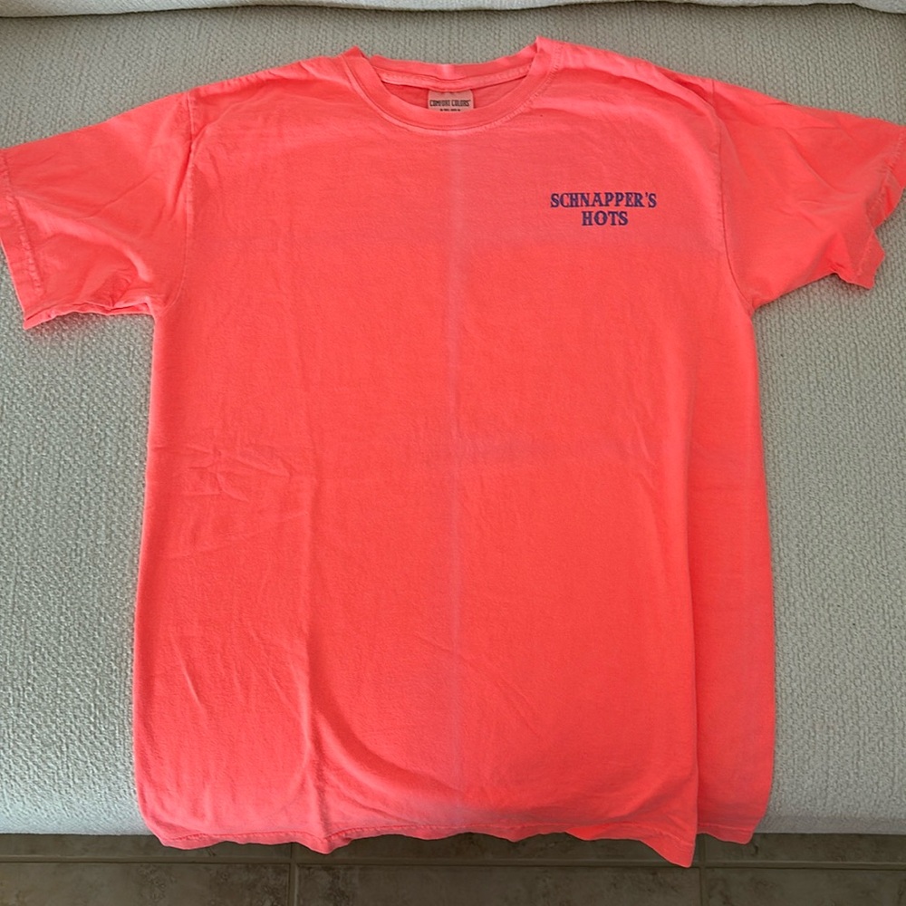 Schnappers hots neon orange T shirt graphic tee vintage Sanibel island medium